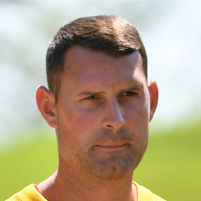 Chad Henne walks to the field during training camp in 2019. From 2008 to '11, he was a quarterback for the Dolphins and became a journeyman backup after leaving Florida.